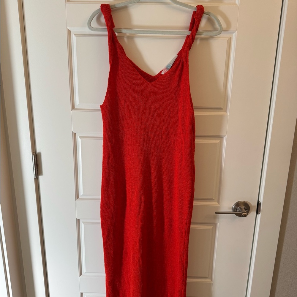 Vibrant Red Knit Dress